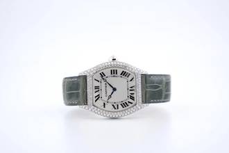 Thumbnail von Cartier Tortue White Gold Grand Model XL Factory Diamonds - With Box And Papers - 2497 2001