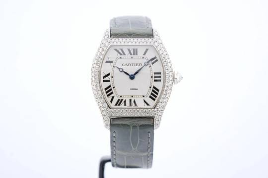  Cartier Tortue White Gold Grand Model XL Factory Diamonds - With Box And Papers - 2497 2001 