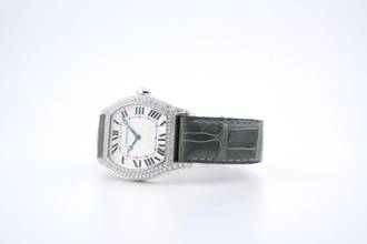 Thumbnail von Cartier Tortue White Gold Grand Model XL Factory Diamonds - With Box And Papers - 2497 2001
