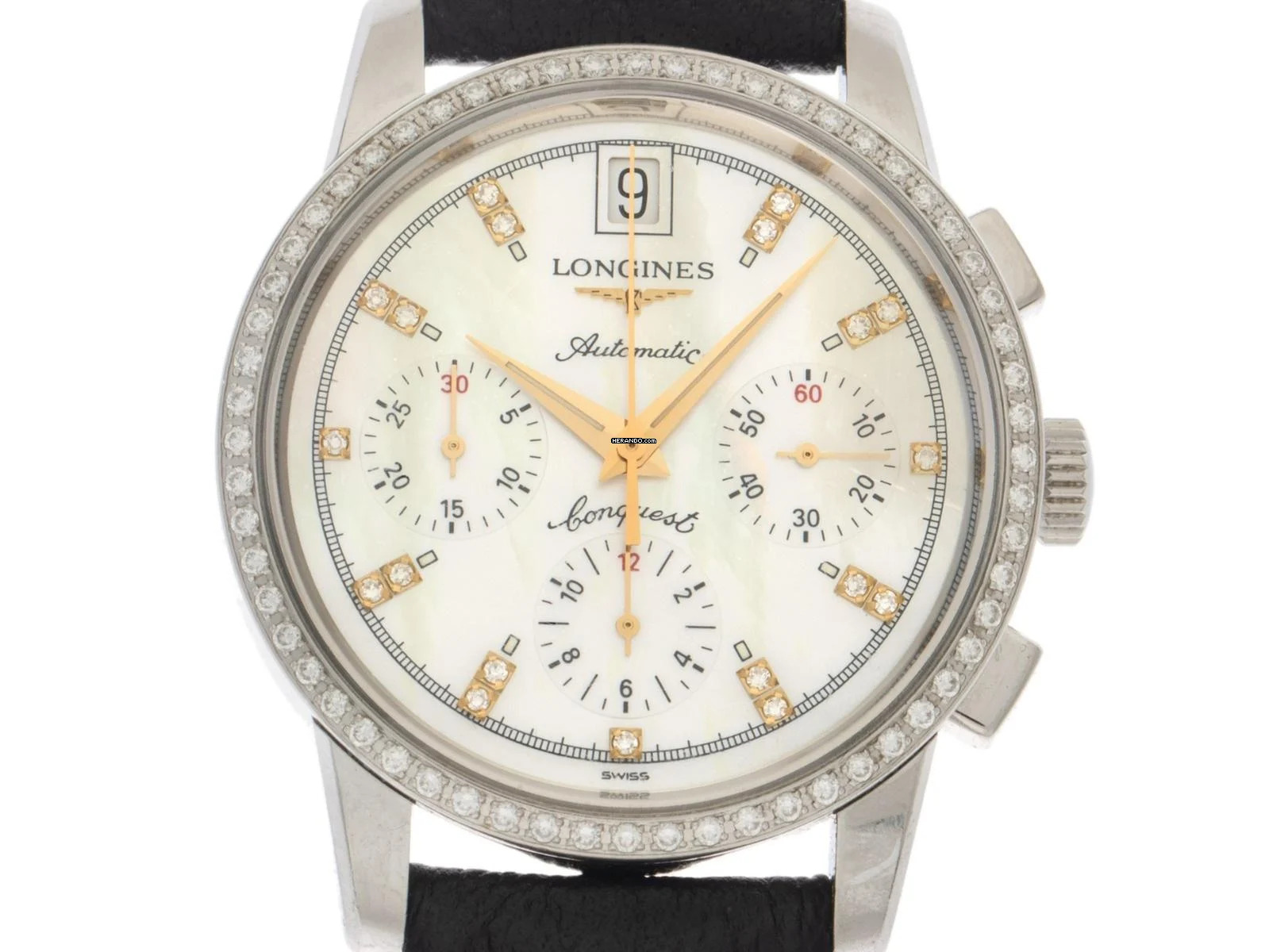  Longines Conquest Ref.L1.141.0 2006 Full Set wie Neu Vintage Conquest Perlmutt Diamanten 