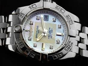 Thumbnail von Breitling Galactic Ref.A71365 2013 Full Set sehr gut Vintage Galactic Perlmutt Diamanten