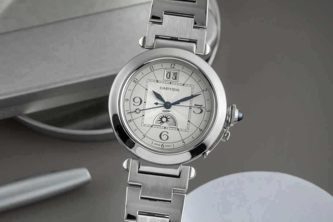  Cartier Pasha XL Automatik Night & Day Edelstahl Herrenuhr Ref. W31093M7 