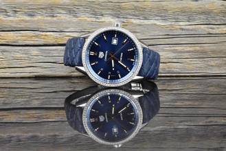 Thumbnail von TAG Heuer Carrera Quartz 39 Blue Dial - Factory Diamond Bezel