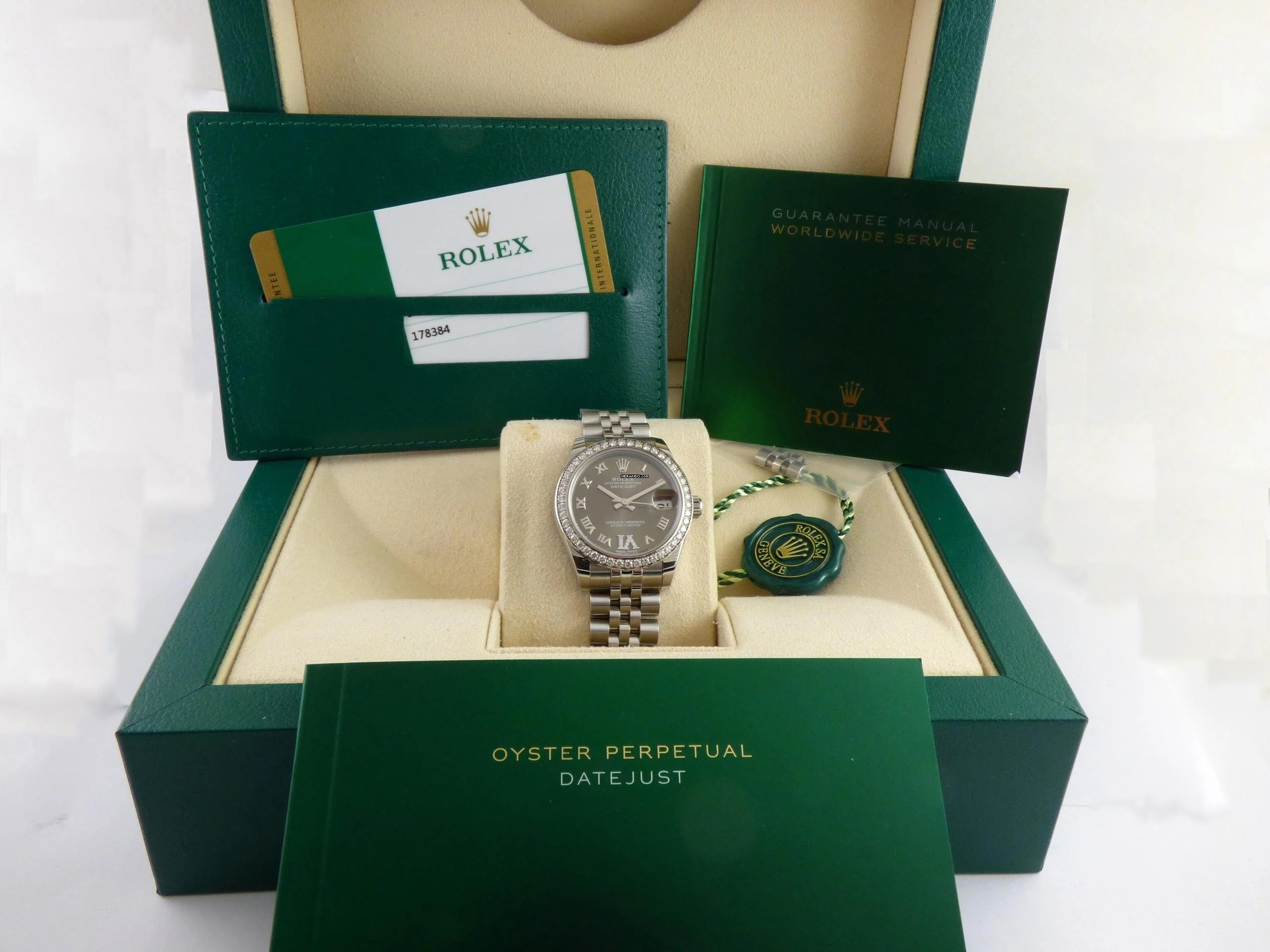 Thumbnail von Rolex Datejust 31 original Whitegold Diamond Bezel