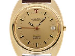 Thumbnail von Omega Constellation Quartz Electroquarz 300Hz Ref.198.002 1972 original Box sehr gut Vintage Constellation Electronicquarz f300Hz 18kt Gelbgold 66g