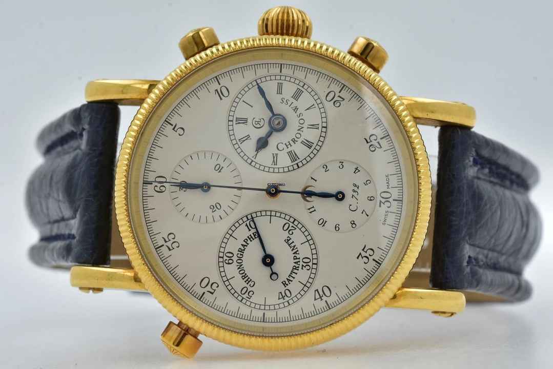  Chronoswiss Chronograph Rattrapante 18k Yellow Gold CH7321 Doppelchronograph 100g 