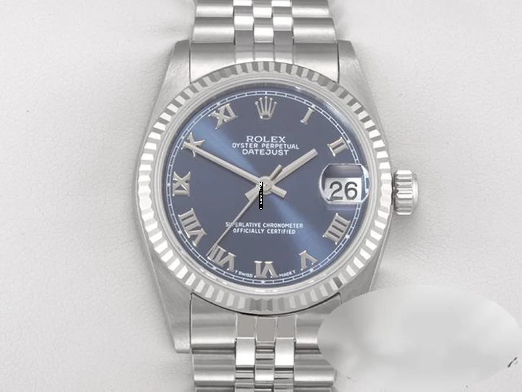 Rolex Datejust 31 Medium 31mm Stahl Weissgold 750 2002 Automatik Stainless Steel 18kt White Gold Jubilé-band Chronometer Oyster Blue Dial Gold
