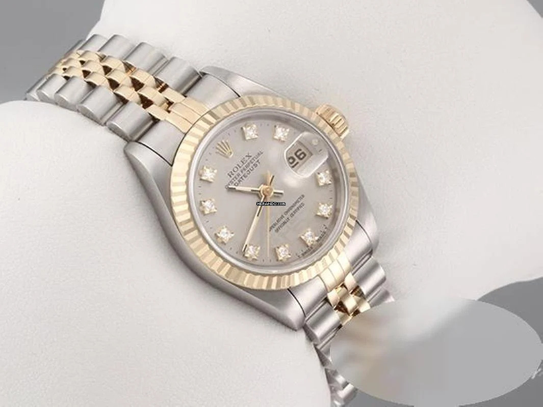 Rolex Lady-Datejust Edelstahl Gelbgold 750 Diamanten Automatik Gold Stahl Stainless Steel 18kt Yellow Gold Jubilé-band Chronometer Oyster