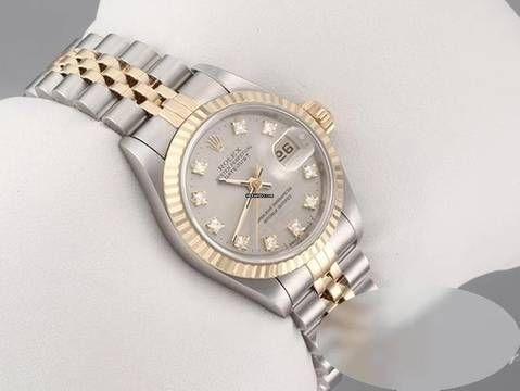  Rolex Lady-Datejust Edelstahl Gelbgold 750 Diamanten Automatik Gold Stahl Stainless Steel 18kt Yellow Gold Jubilé-band Chronometer Oyster 