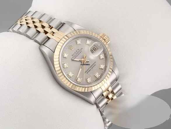  Rolex Lady-Datejust Edelstahl Gelbgold 750 Diamanten Automatik Gold Stahl Stainless Steel 18kt Yellow Gold Jubilé-band Chronometer Oyster 