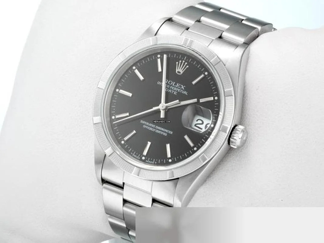 Thumbnail von Rolex Lady-Datejust Date Edelstahl 34mm Edelstahl 15210 2006 Damen Herren Datejust Stahl Stainless Steel Oyster-band Chronometer Black Dial