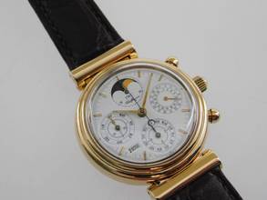 Thumbnail von IWC Da Vinci Perpetual Calendar 18 Karat Gelbgold Da Vinci Ewiger Kalender Sammler Full Set + Revision Box Papiere deutsche Anzeige