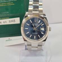 Thumbnail von Rolex Datejust 41 Ouro Branco & Aço Blue Dial Automático Completo