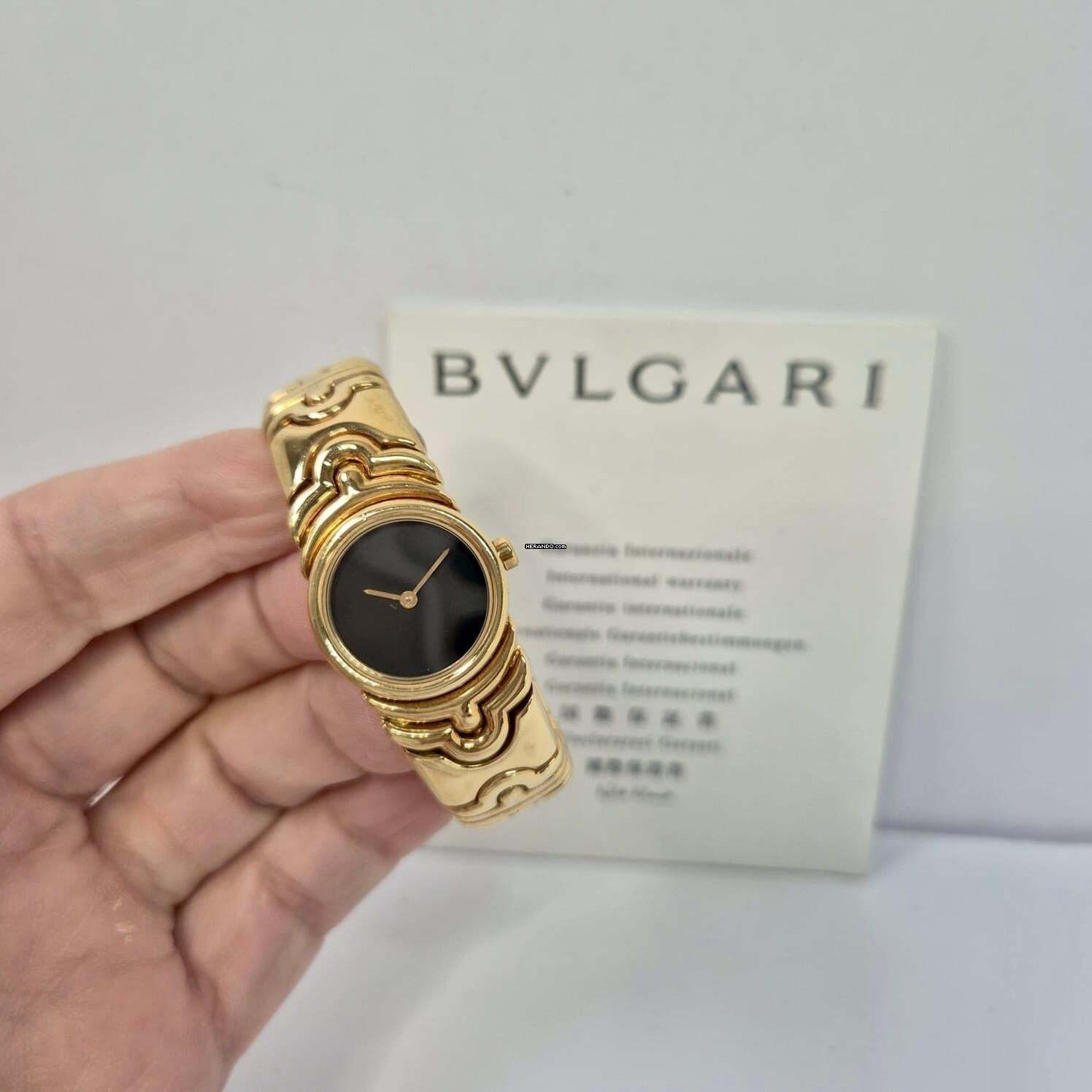  Bulgari Parentesi Onyx Dial 20mm Quartz Full Gold Completo 