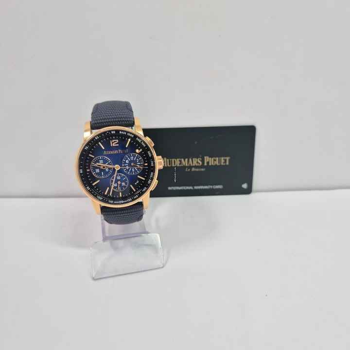  Audemars Piguet Code 11.59 Chronograph Blue Sunburst Dial Ouro Rosé 41mm Completo 
