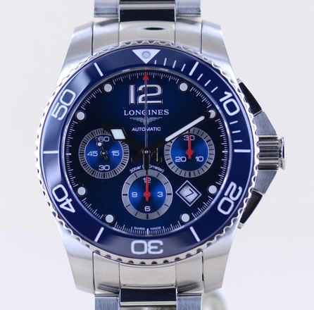  Longines HydroConquest Chronograph Diver Stahl Automatic blue Dial 43mm B+P 