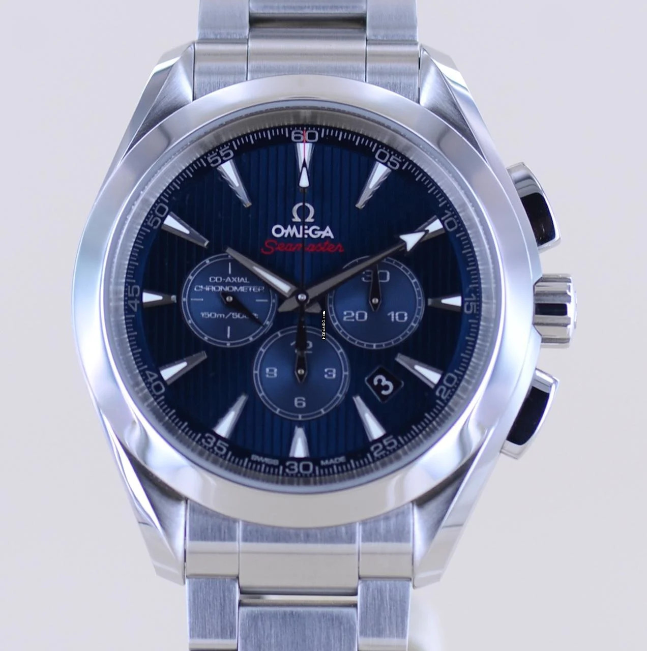  Omega Seamaster Aqua Terra Chronograph 44mm blue Dial Olympic B+P 