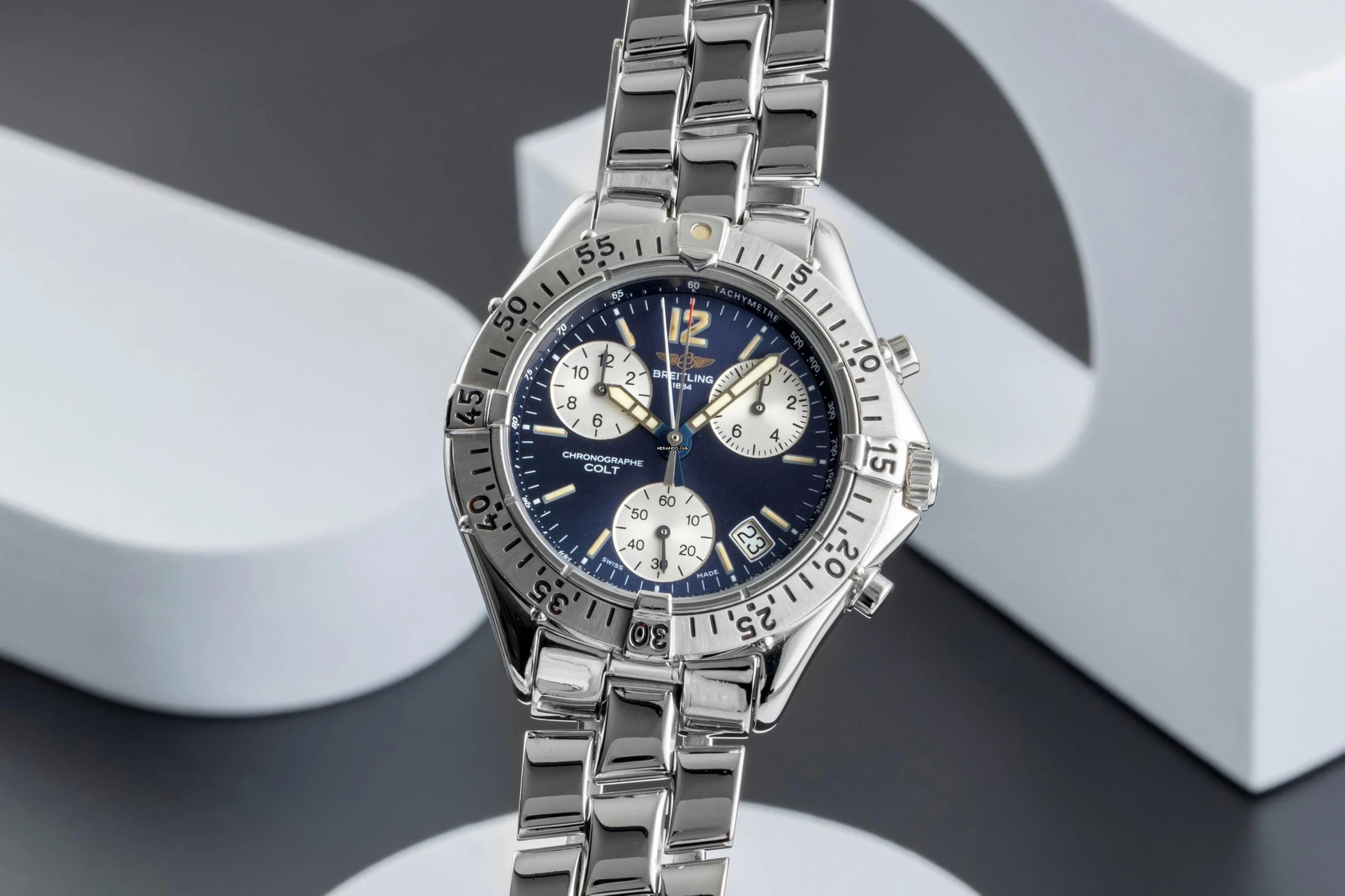  Breitling Colt Chronograph Black Dial Quarz Edelstahl Herrenuhr Ref. A53035 