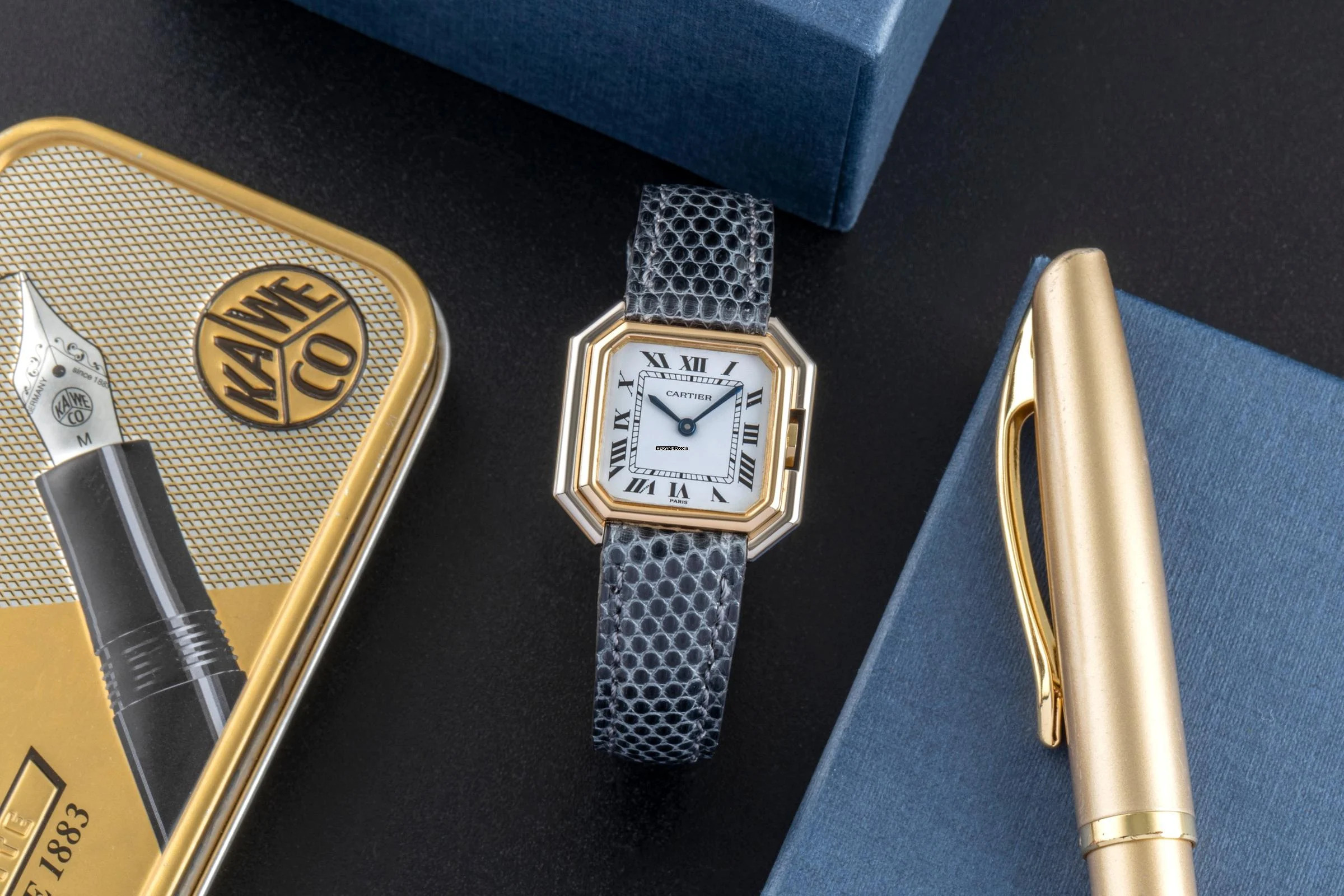 Cartier Ceinture Stahl / Gold Handaufzug Damenuhr Ref. 7821