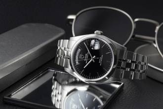 Thumbnail von Tudor Prince Date Day Black Dial Edelstahl Automatik Herren Ref. 76200 Papiere