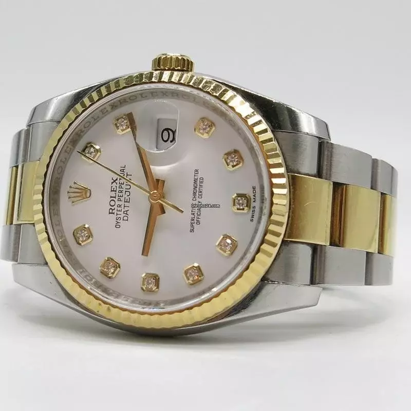 Thumbnail von Rolex Datejust 36 Stahl Gold - Ref.116233 - mit Diamanten - LC100 - Fullset Fullset