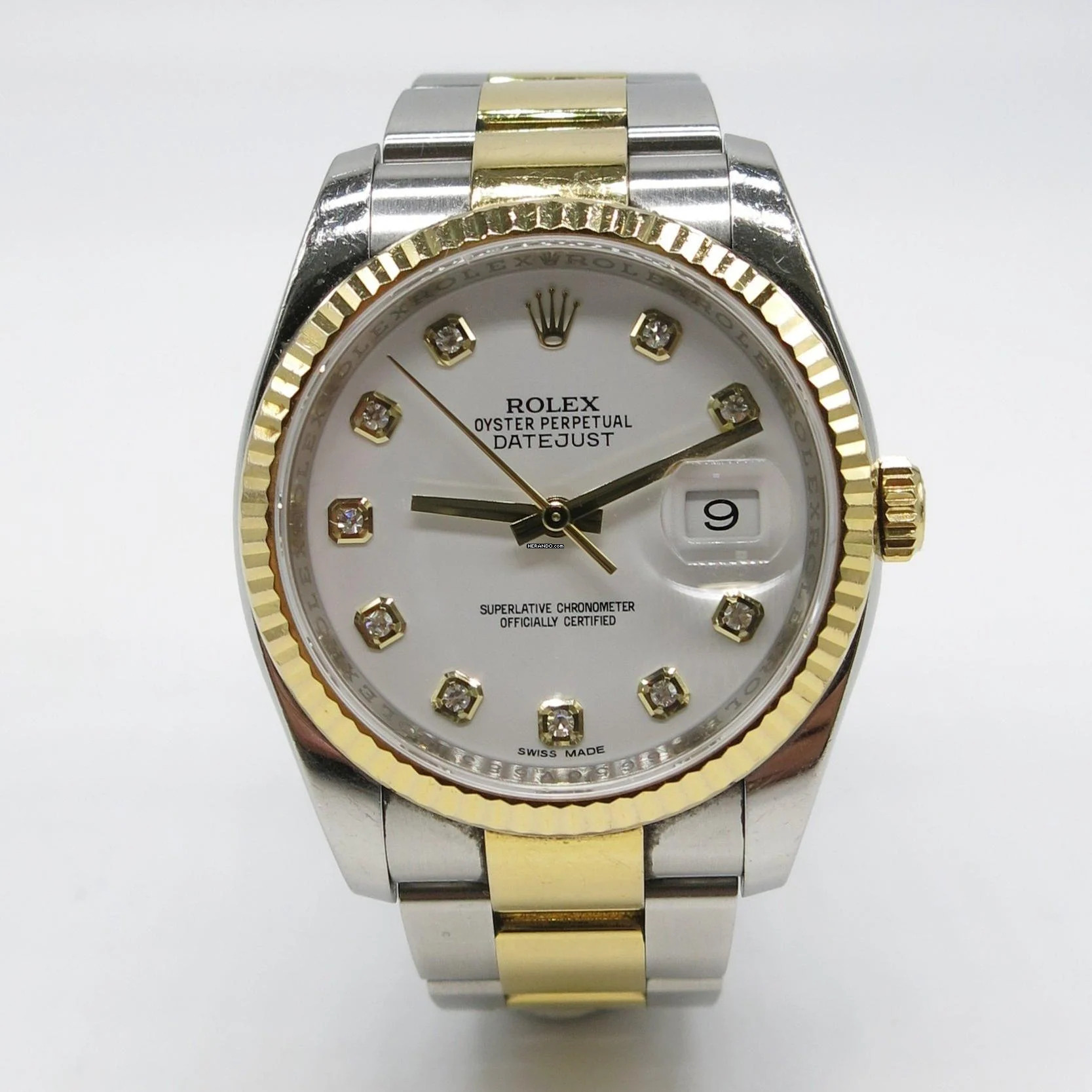 Rolex Datejust 36 Stahl Gold - Ref.116233 - mit Diamanten - LC100 - Fullset Fullset