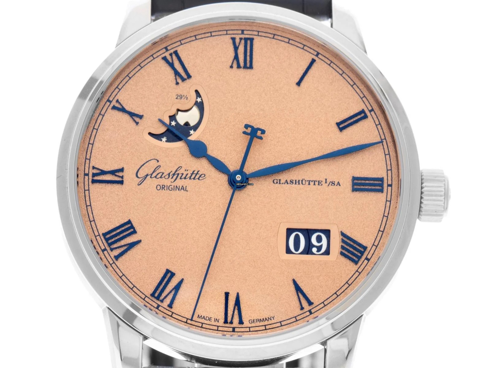  Glashütte Original Senator Excellence Panoramadatum Mondphase Ref.1-36-24-04-02-61 2026 Full Set Ungetragen Senator Excellence Panoramadatum Mondphase Krokoleder Faltschließe 