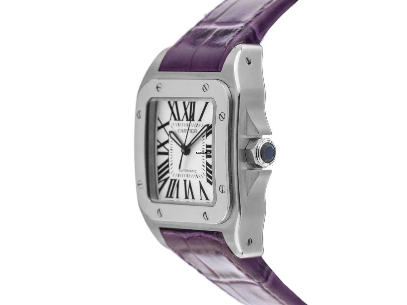 Thumbnail von Cartier Santos 100 GM Großes Modell Ref.2878 2015 Full Set wie Neu Vintage Santos 100 GM Großes Modell Krokoleder Faltschließe