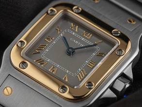 Thumbnail von Cartier Santos Galbée Lady PM kleines Modell Ref.1057930 1991 Full Set sehr gut Vintage Santos Galbee Lady PM kleines Modell