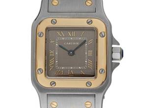 Thumbnail von Cartier Santos Galbée Lady PM kleines Modell Ref.1057930 1991 Full Set sehr gut Vintage Santos Galbee Lady PM kleines Modell