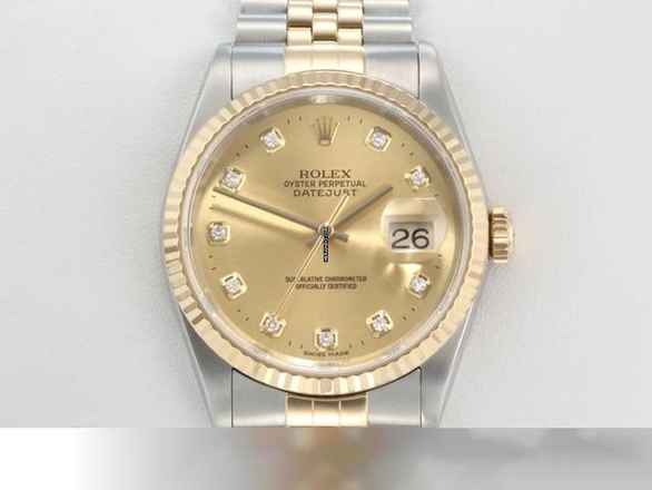  Rolex Datejust 36 36mm 16233 1997 Stahl Gelbgold 750 Diamanten Automatik Stainless Steel 18kt Yellow Gold Jubilé-band Chronometer Oyster 