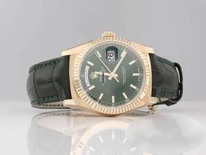 Thumbnail von Rolex Day-Date 36 36mm 118138 2017 Grün Gelbgold 750 Leder Automatik 18kt Yellow Gold Chronometer Oyster Green Dial