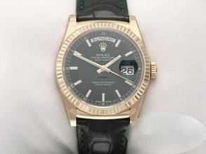 Thumbnail von Rolex Day-Date 36 36mm 118138 2017 Grün Gelbgold 750 Leder Automatik 18kt Yellow Gold Chronometer Oyster Green Dial