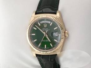 Thumbnail von Rolex Day-Date 36 36mm 118138 2017 Grün Gelbgold 750 Leder Automatik 18kt Yellow Gold Chronometer Oyster Green Dial