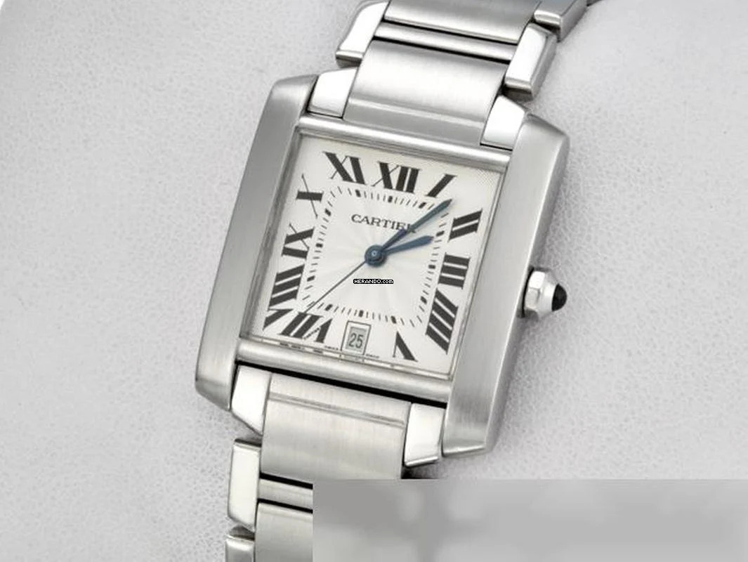  Cartier Tank Française Edelstahl Automatik Damen Herren Stahl Steel 