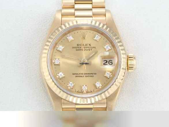  Rolex Lady-Datejust Gelbgold 750 Diamanten 1991 Automatik Gold Damen 