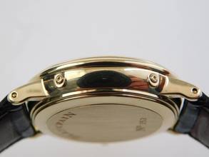 Thumbnail von Blancpain Villeret 18 Karat Gelbgold Automatik Triple Calendar Mondphase 34 mm selten mit deutscher Anzeige original Band und 18Kt Schließ