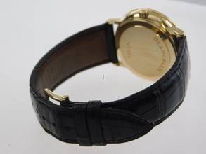 Thumbnail von Blancpain Villeret 18 Karat Gelbgold Automatik Triple Calendar Mondphase 34 mm selten mit deutscher Anzeige original Band und 18Kt Schließ