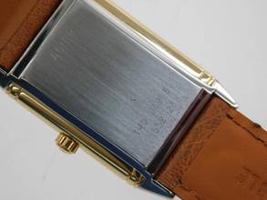 Thumbnail von Jaeger-LeCoultre Reverso Classique Classic Stahl / Gelbgold im Top Zustand mit Straußenband und Faltschließe Classic 23 x 38 mm