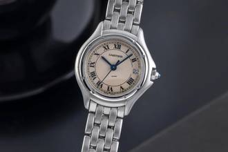 Thumbnail von Cartier Cougar Stahl Quarz Roman Dial Damenuhr Ref. W35001F5 Klassiker