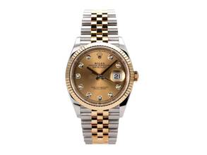 Thumbnail von Rolex Datejust 36 Oystersteel / Gelbgold 126233 Champagner Diamant Jubile-Band