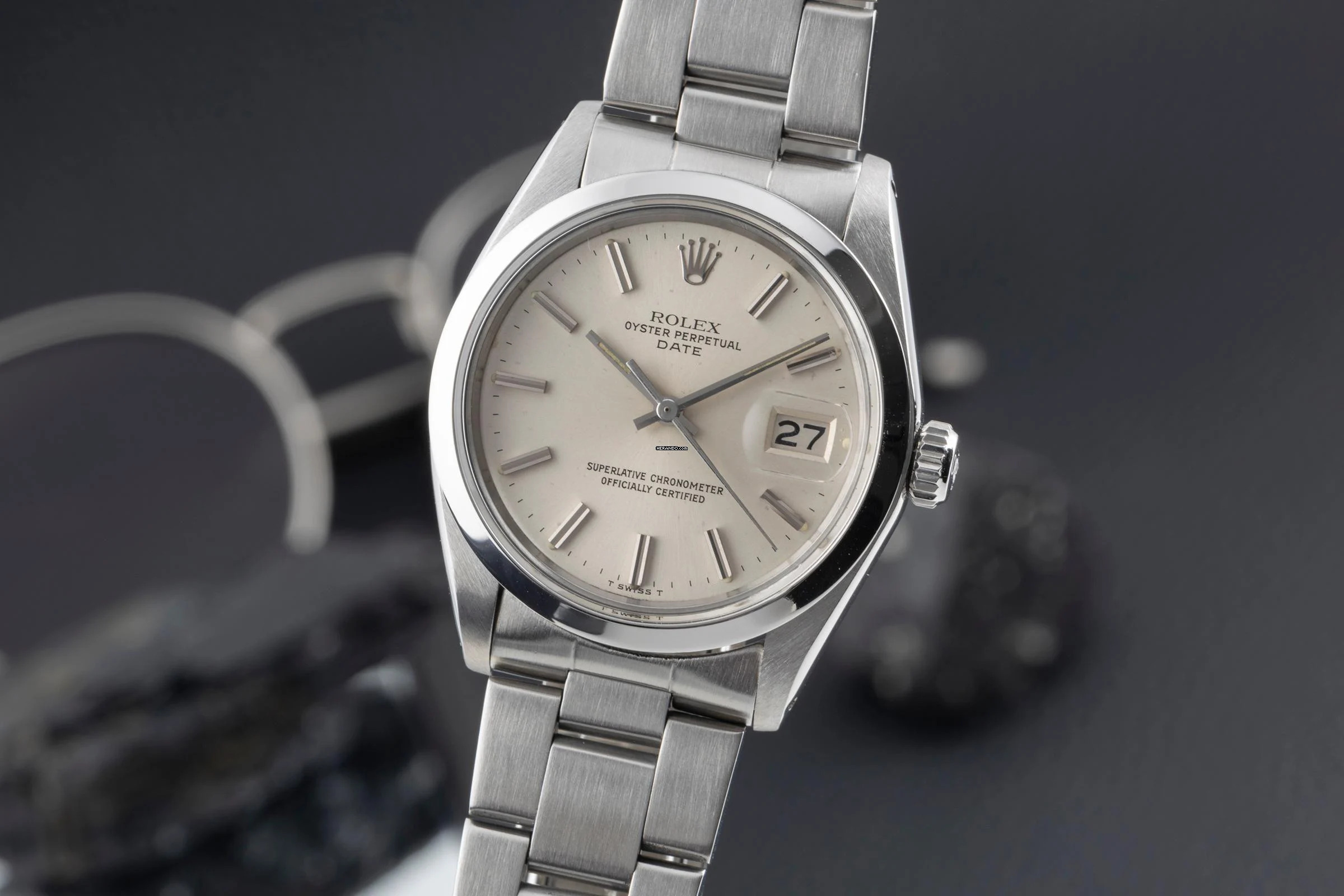  Rolex Oyster Perpetual Date 34 Silver Dial Edelstahl Automatik Herrenuhr Ref. 1500 Klassiker 