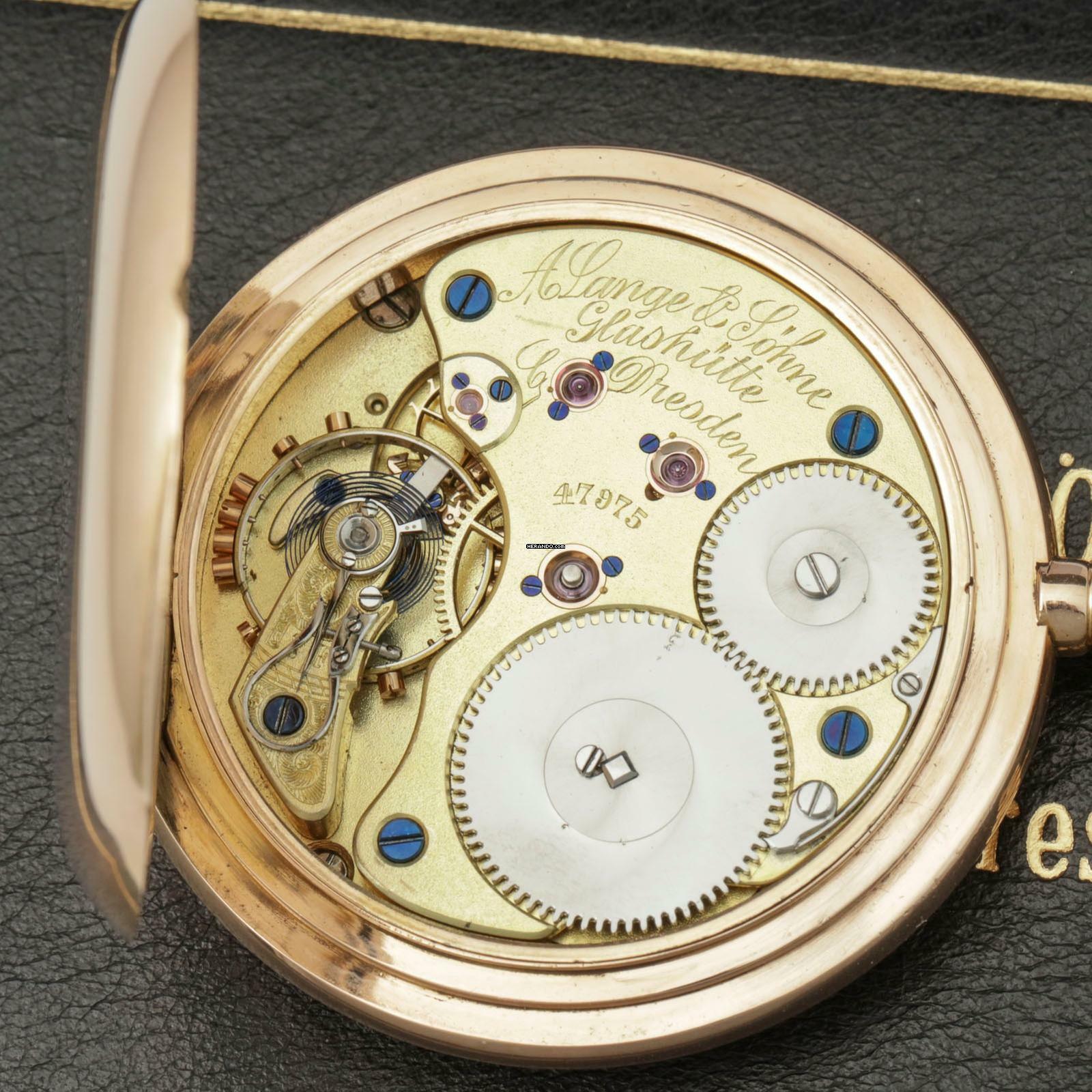 Thumbnail von A. Lange & Söhne 55mm 135g Schwere 18k Gold 1A Savonette Taschenuhr m. Box und Zertifikat 1905 Neuwertiger Zustand