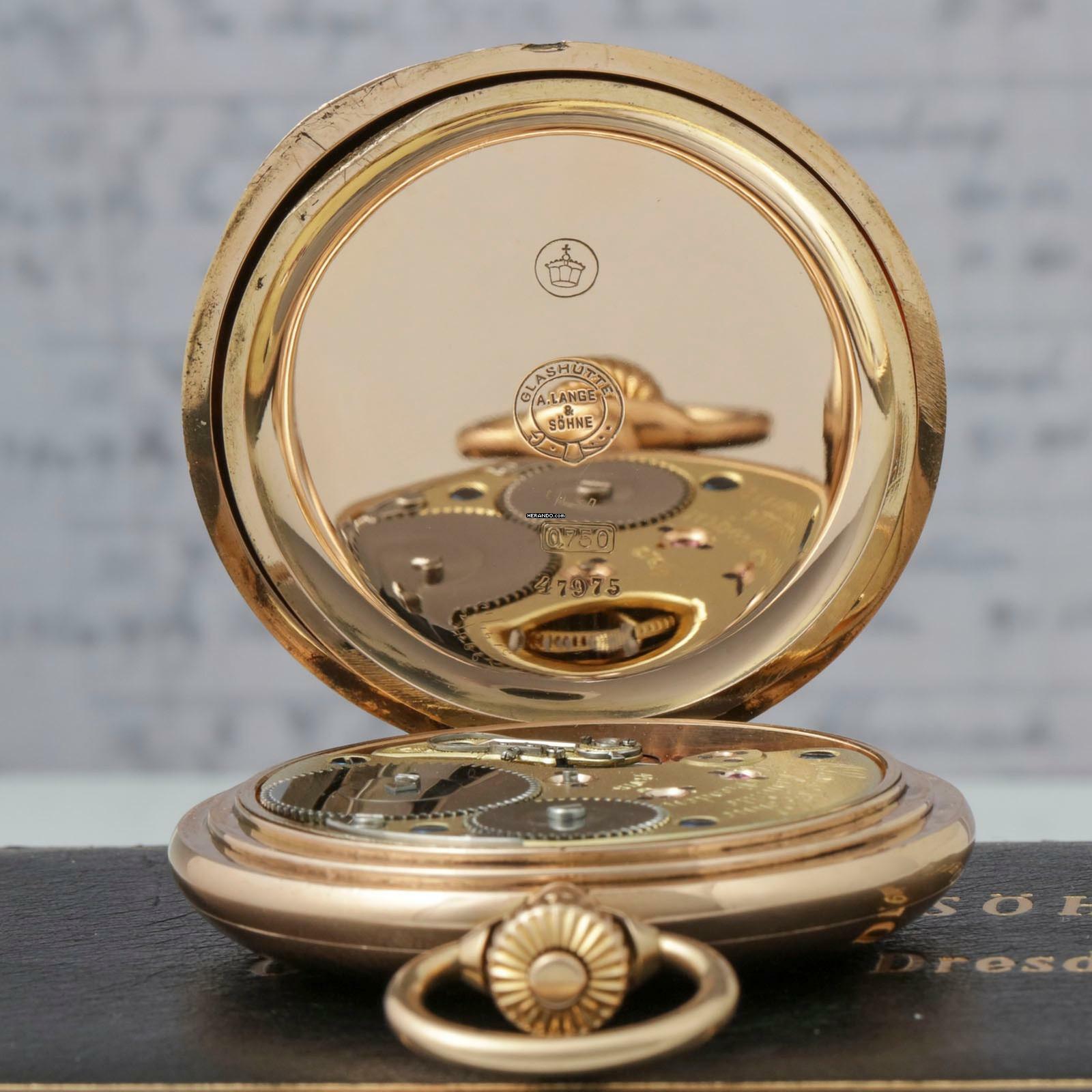 Thumbnail von A. Lange & Söhne 55mm 135g Schwere 18k Gold 1A Savonette Taschenuhr m. Box und Zertifikat 1905 Neuwertiger Zustand