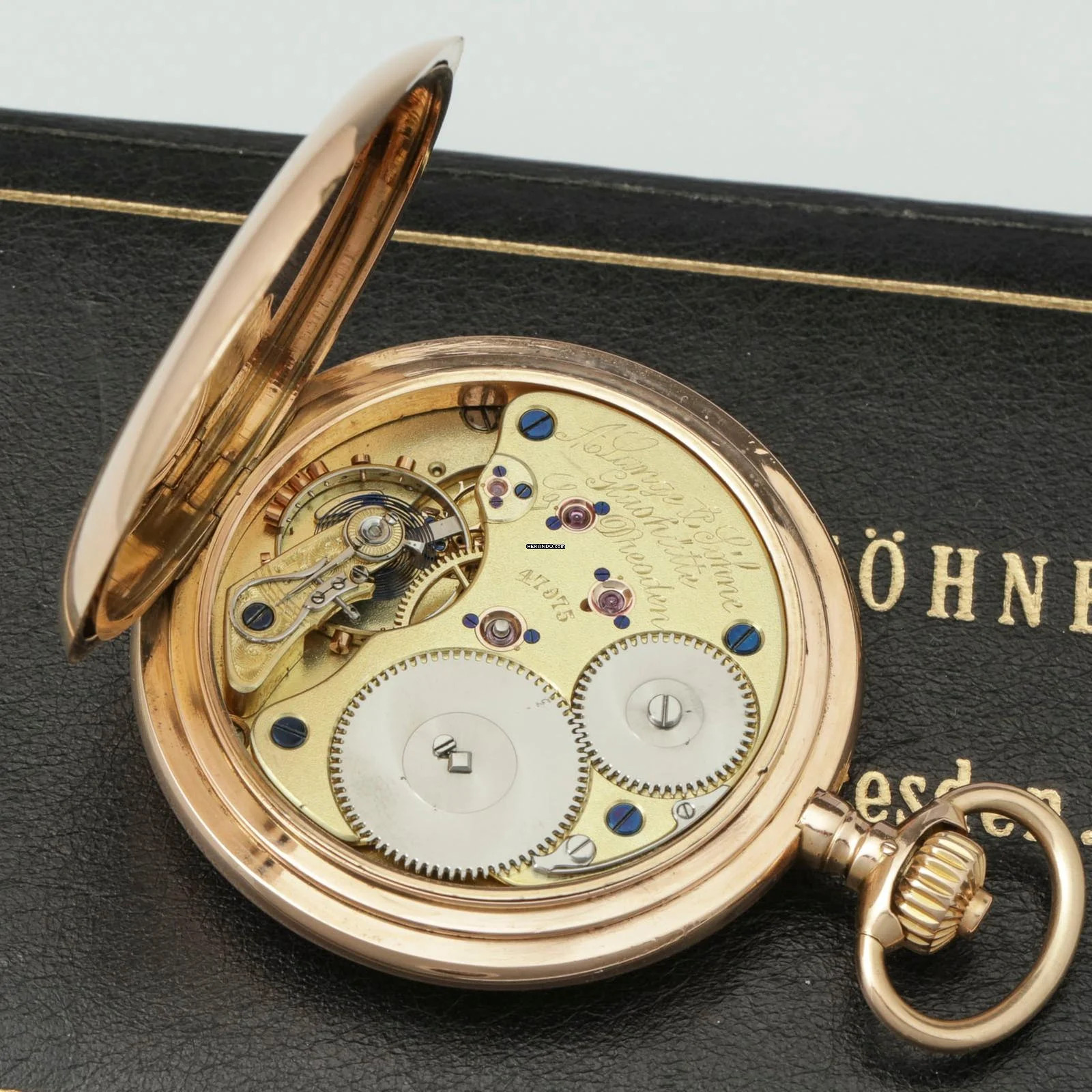 Thumbnail von A. Lange & Söhne 55mm 135g Schwere 18k Gold 1A Savonette Taschenuhr m. Box und Zertifikat 1905 Neuwertiger Zustand