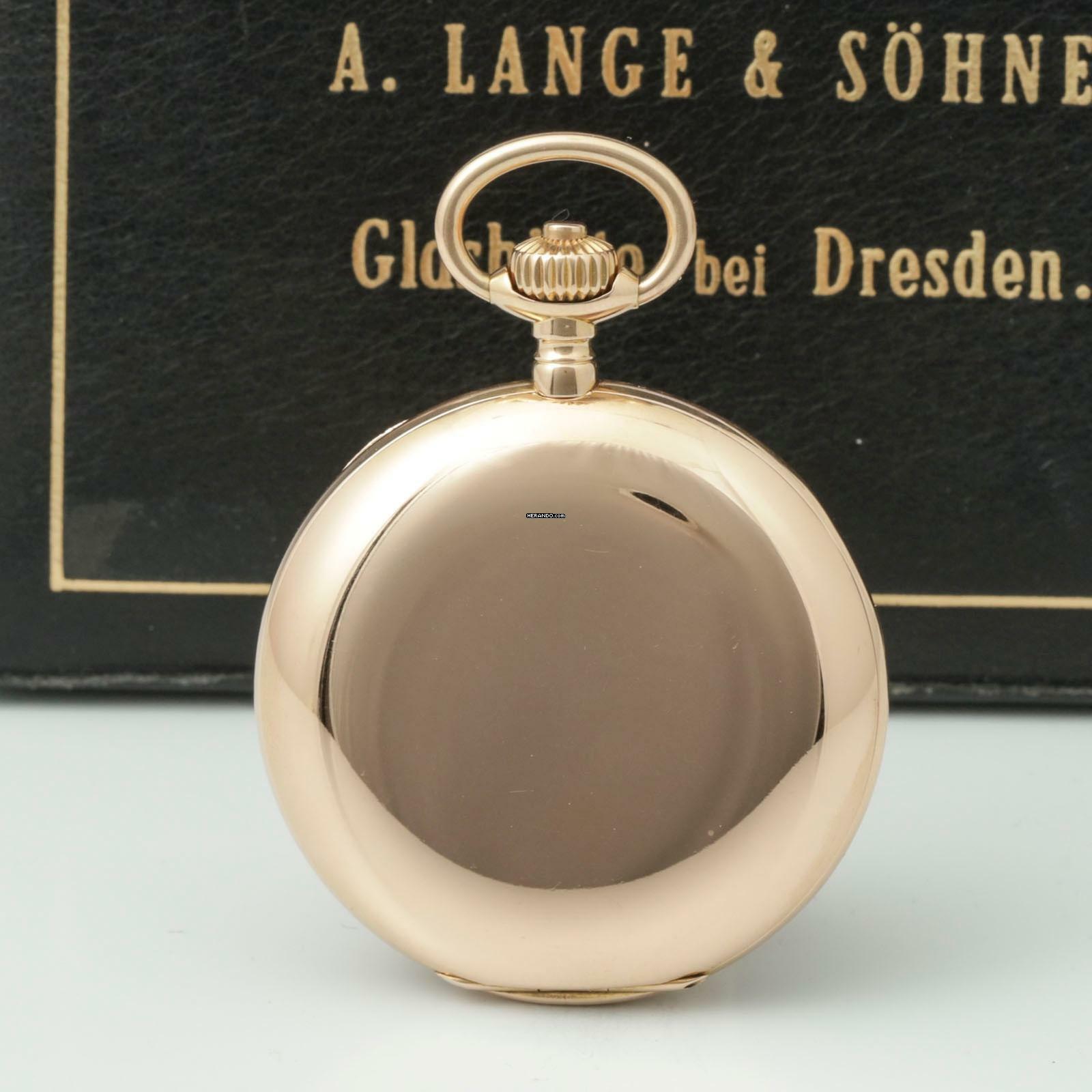 Thumbnail von A. Lange & Söhne 55mm 135g Schwere 18k Gold 1A Savonette Taschenuhr m. Box und Zertifikat 1905 Neuwertiger Zustand