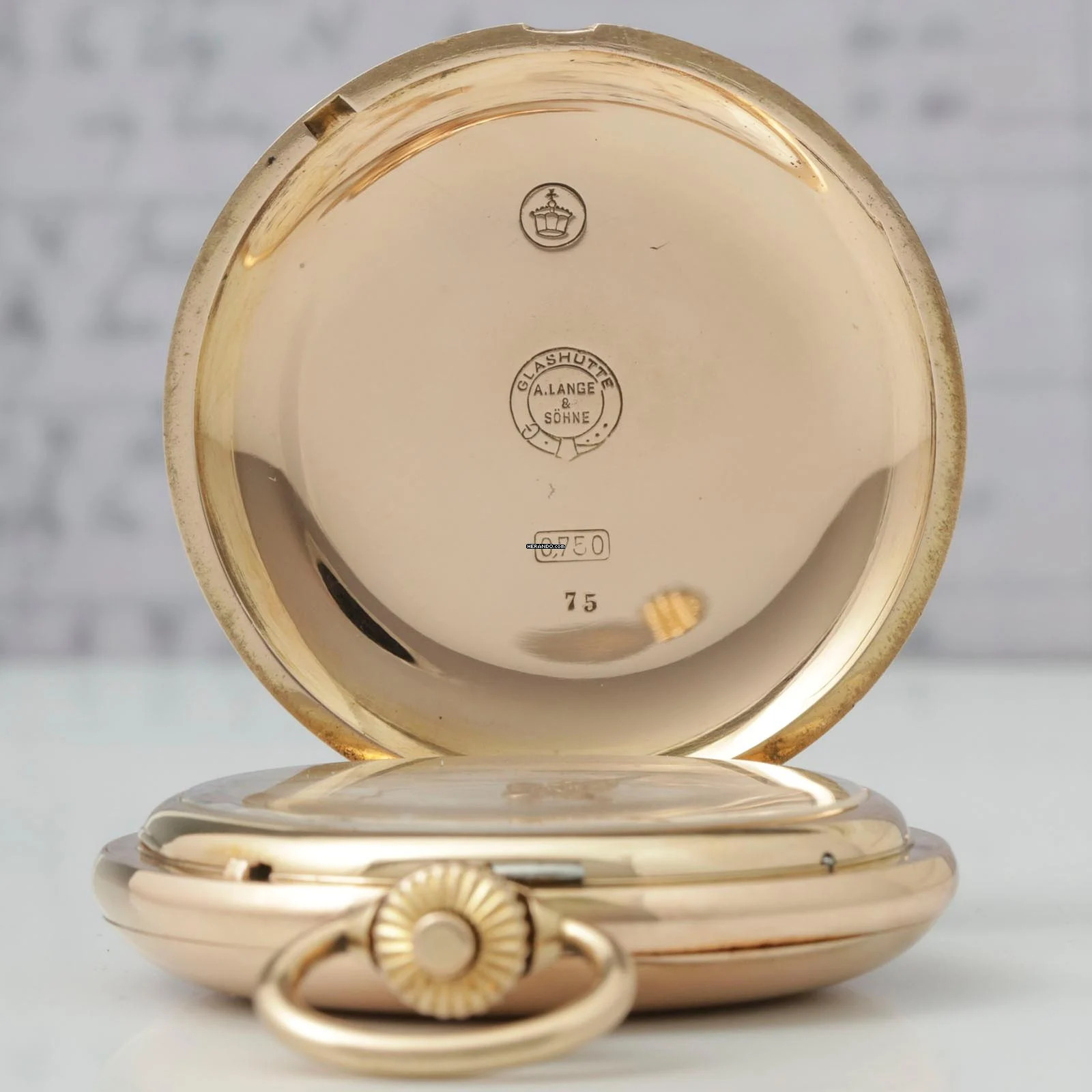 Thumbnail von A. Lange & Söhne 55mm 135g Schwere 18k Gold 1A Savonette Taschenuhr m. Box und Zertifikat 1905 Neuwertiger Zustand