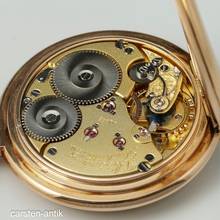 Thumbnail von J. Assmann 54mm 117gr Qualität 1A Savonette Taschenuhr 14k Gold original Box 1910. Ungetragen