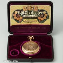 Thumbnail von J. Assmann 54mm 117gr Qualität 1A Savonette Taschenuhr 14k Gold original Box 1910. Ungetragen