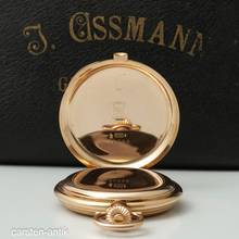 Thumbnail von J. Assmann 54mm 117gr Qualität 1A Savonette Taschenuhr 14k Gold original Box 1910. Ungetragen